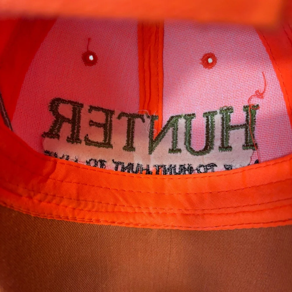 Hunter Blaze Orange Camo Bill Hat One‎ Size Live to Hunt Embroidered Cap